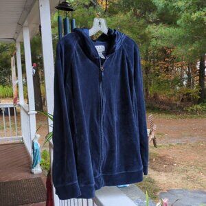 Vintage NYL New York Laundry Velour Womens Track Suit Sz 1X Y2K Retro Beret Navy